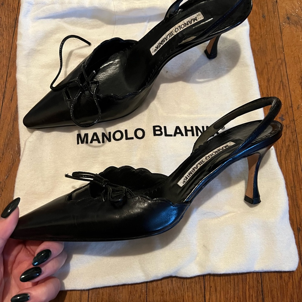 Vintage Manolo Blahnik slingback pumps - Picture 3 of 6